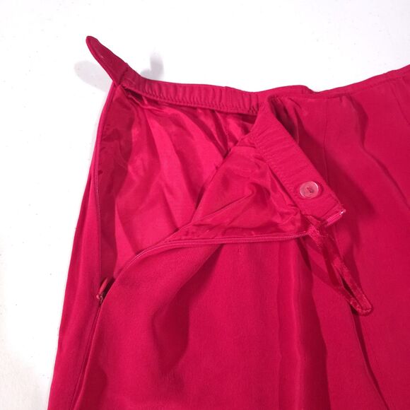 Pink Silk Wide Leg Pants SzM 28x30 VTG Diane Gilman Slacks Palazzo Dopamine Glam - Picture 12 of 15